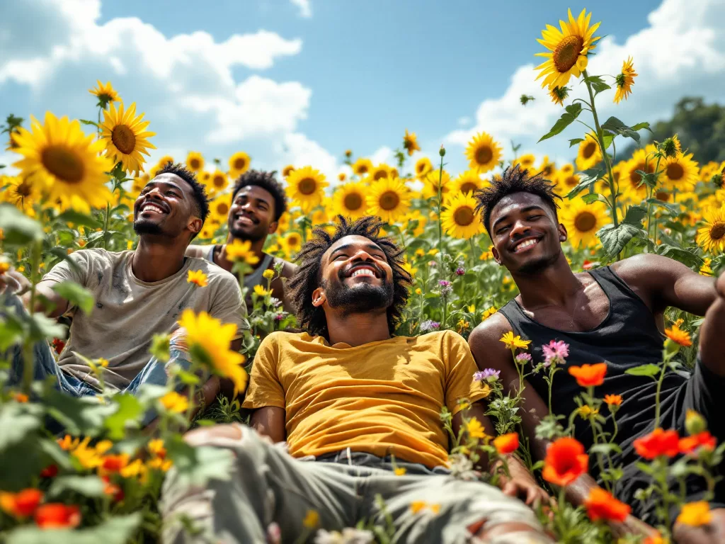boys and flowers