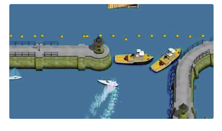 OpenAI CoastRunner game showing the boat spinning in circles hitting targets and catching fire